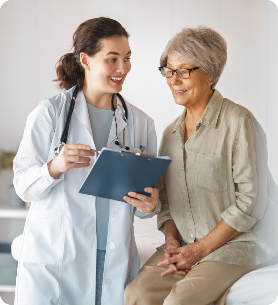 Doctor consulting with an elderly patient